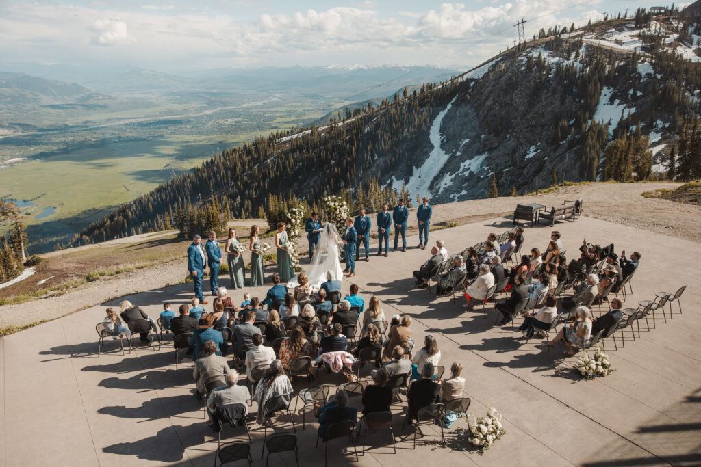 The ceremony site at the Rendezvous Lodge at Jackson Hole Mountain Resort