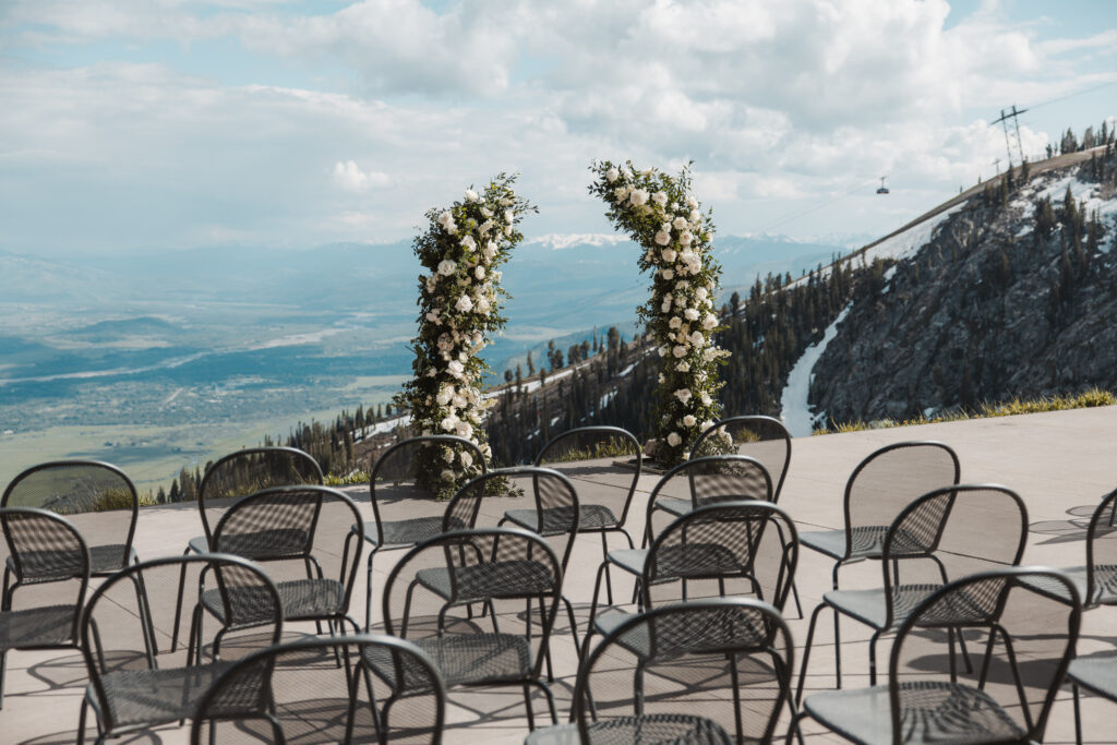 The ceremony site at the Rendezvous Lodge at Jackson Hole Mountain Resort